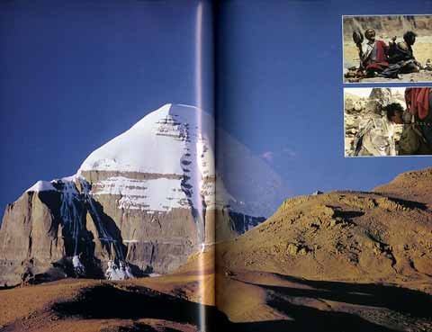 
Mount Kailash from inner kora, pilgrims - Trekking in Tibet: A Traveler's Guide book

